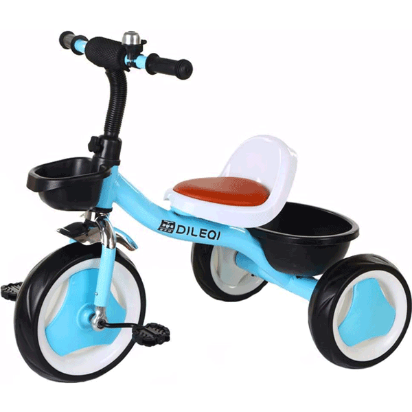 KIDS IMPORTED TRICYCLE WITH BUCKET AND LEATHER SEAT