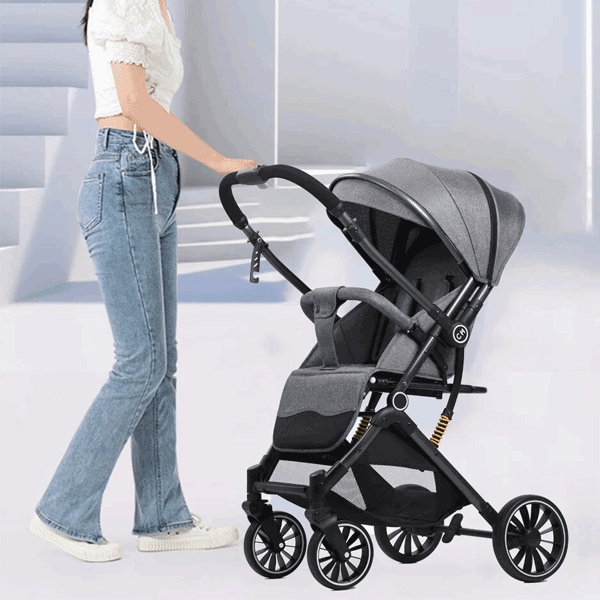 LIGHT-WEIGHT FOLDABLE BABY STROLLER WITH TWO WAY HANDLE