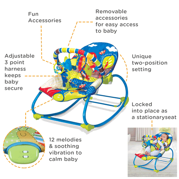 MASTELA 2 IN 1 BABY BOUNCER  & EASY  CHAIR FOR KIDS
