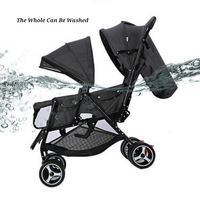 Thumbnail for BABY TWIN FOLDABLE STROLLER WITH SEAT ADJUSTABLE