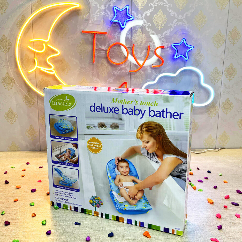 MASTELA - DELUX BABY BATHER WITH SOFT CUSION - SKY BLUE