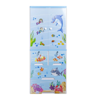 Thumbnail for KIDS & BABIES STORAGE HOME BOX WITH HANGING & SHELVES - 3 DRAWERS - OCEAN BLUE