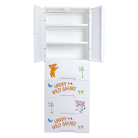 Thumbnail for KIDS & BABIES STORAGE HOME BOX WITH HANGING & SHELVES - 4 DRAWERS - SAFARI WHITE
