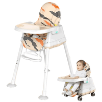 Thumbnail for BABY 2 IN 1 HIGH CHAIR & BOOSTER SEAT WITH ADJUSTABLE TRAY