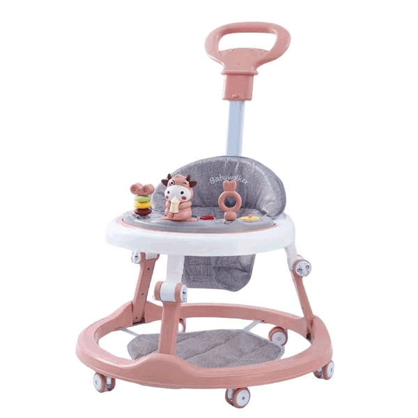 2 IN 1 FIBER BABY WALKER HIGH QUALITY WITH HANDLE & ROOF