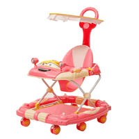 Thumbnail for 3 IN 1 CAR STYLE FOLDABLE BABY WALKER WITH ROCKER