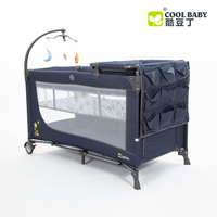 Thumbnail for COOL BABY - FOLDING CRIB & PLAY PEN WITH HANDING TOYS & SHEET - 962NC