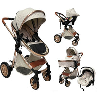 Thumbnail for 3-IN-1 FOLDABLE BABY STROLLER WITH COMPLETE SET