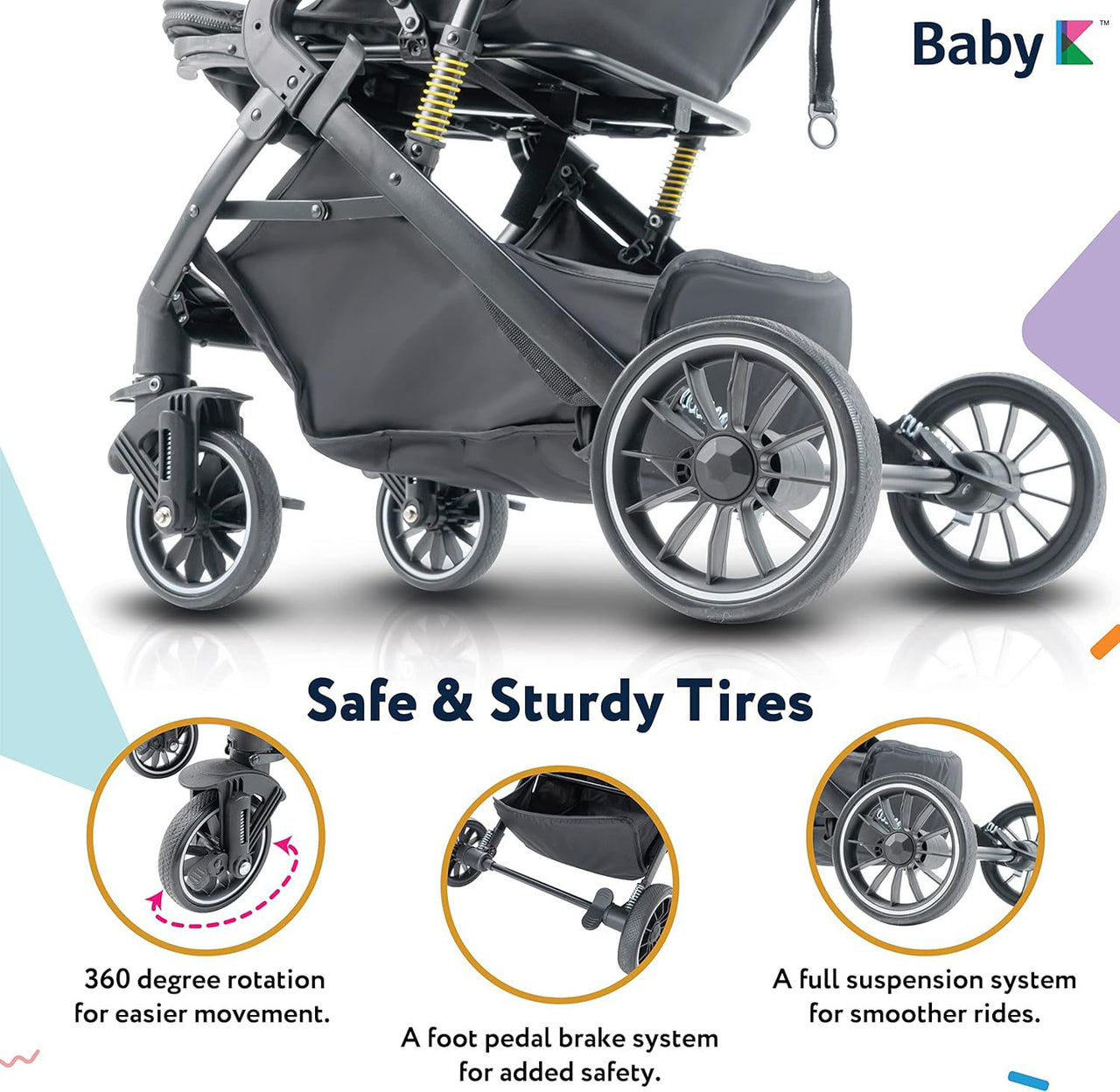 FOLDABLE BABY STROLLER WITH SOFT PUSHABLE HANDLE