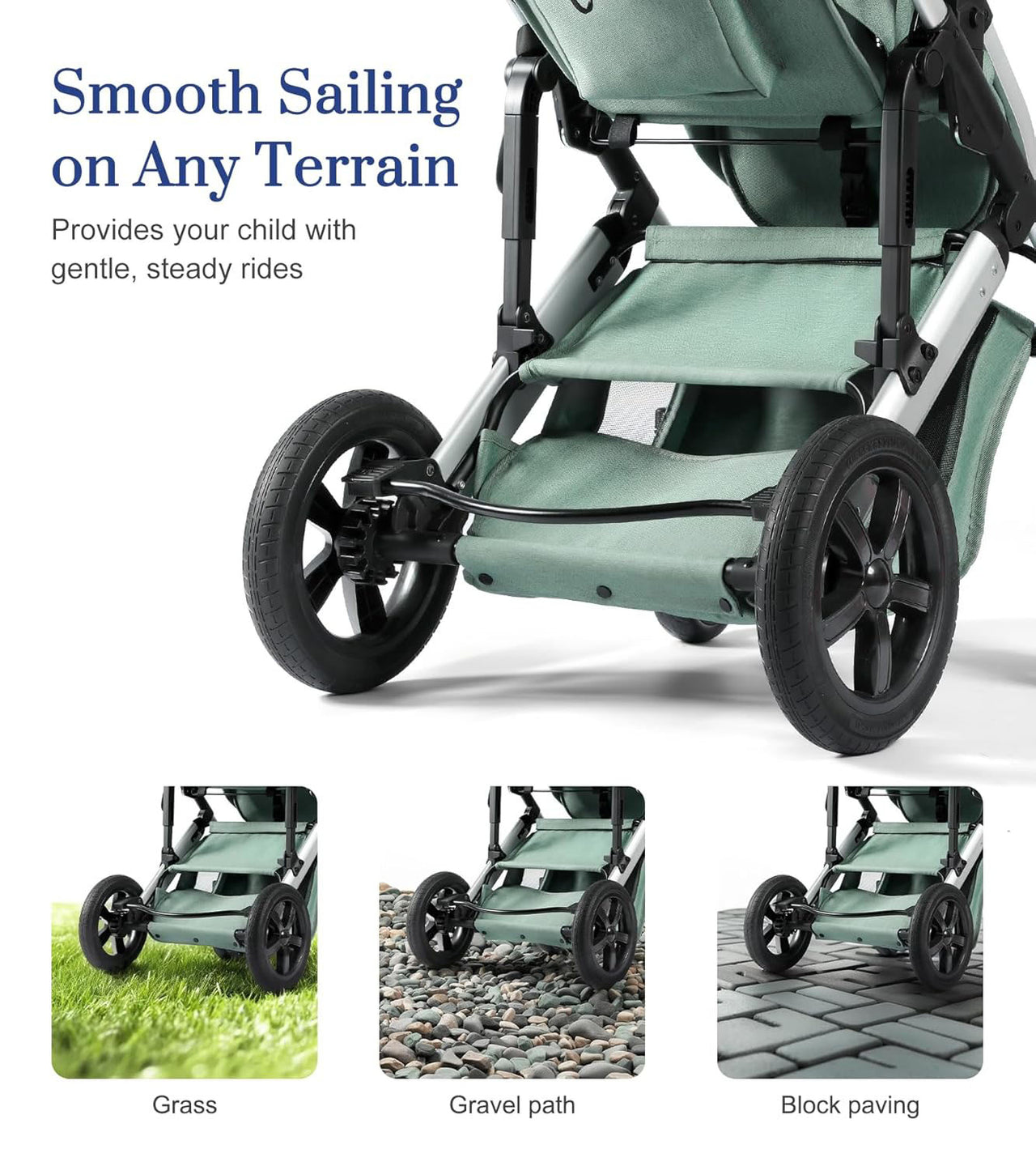 FOLDABLE BABY STROLLER WITH SOFT PUSHABLE HANDLE