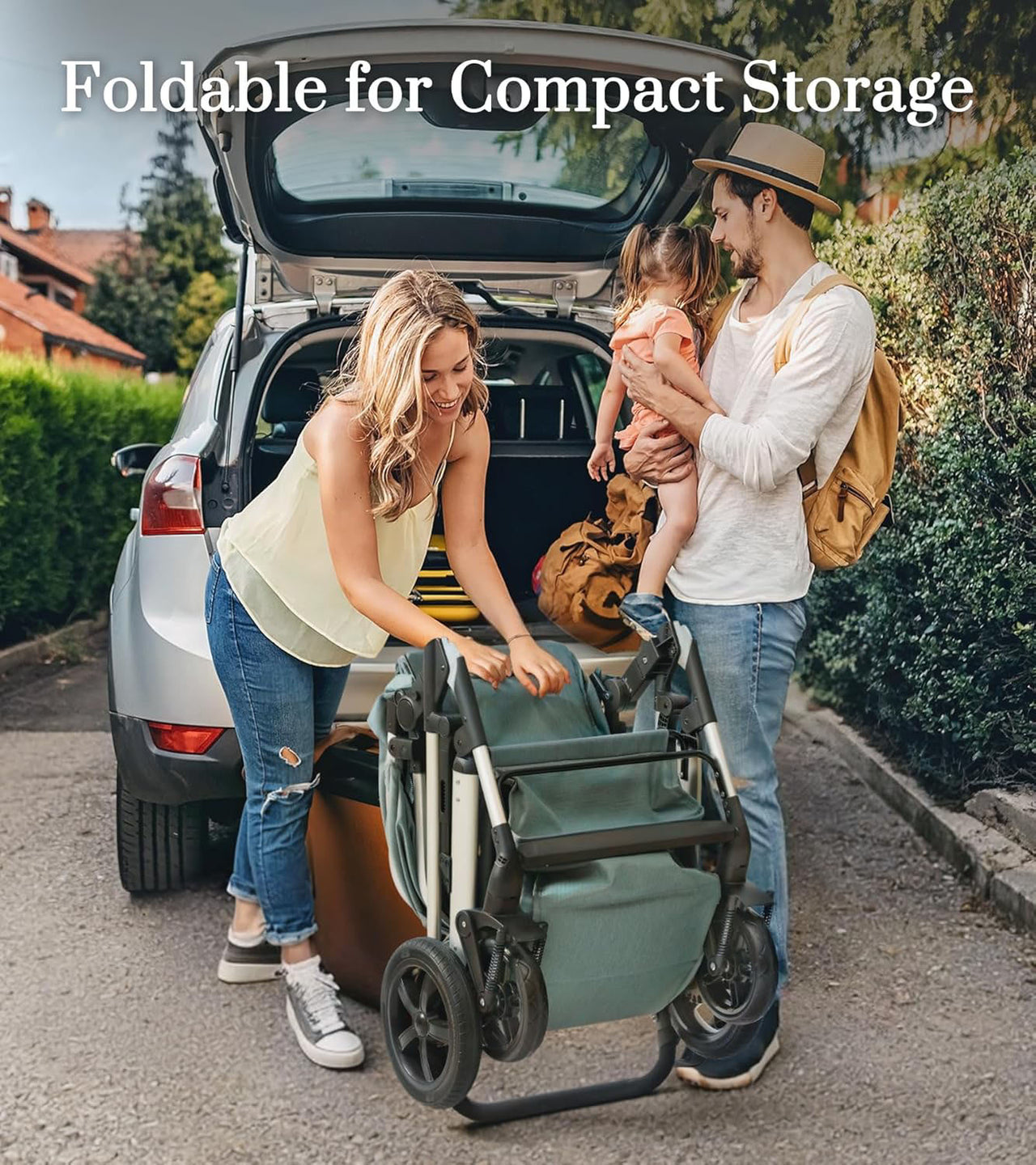 FOLDABLE BABY STROLLER WITH SOFT PUSHABLE HANDLE