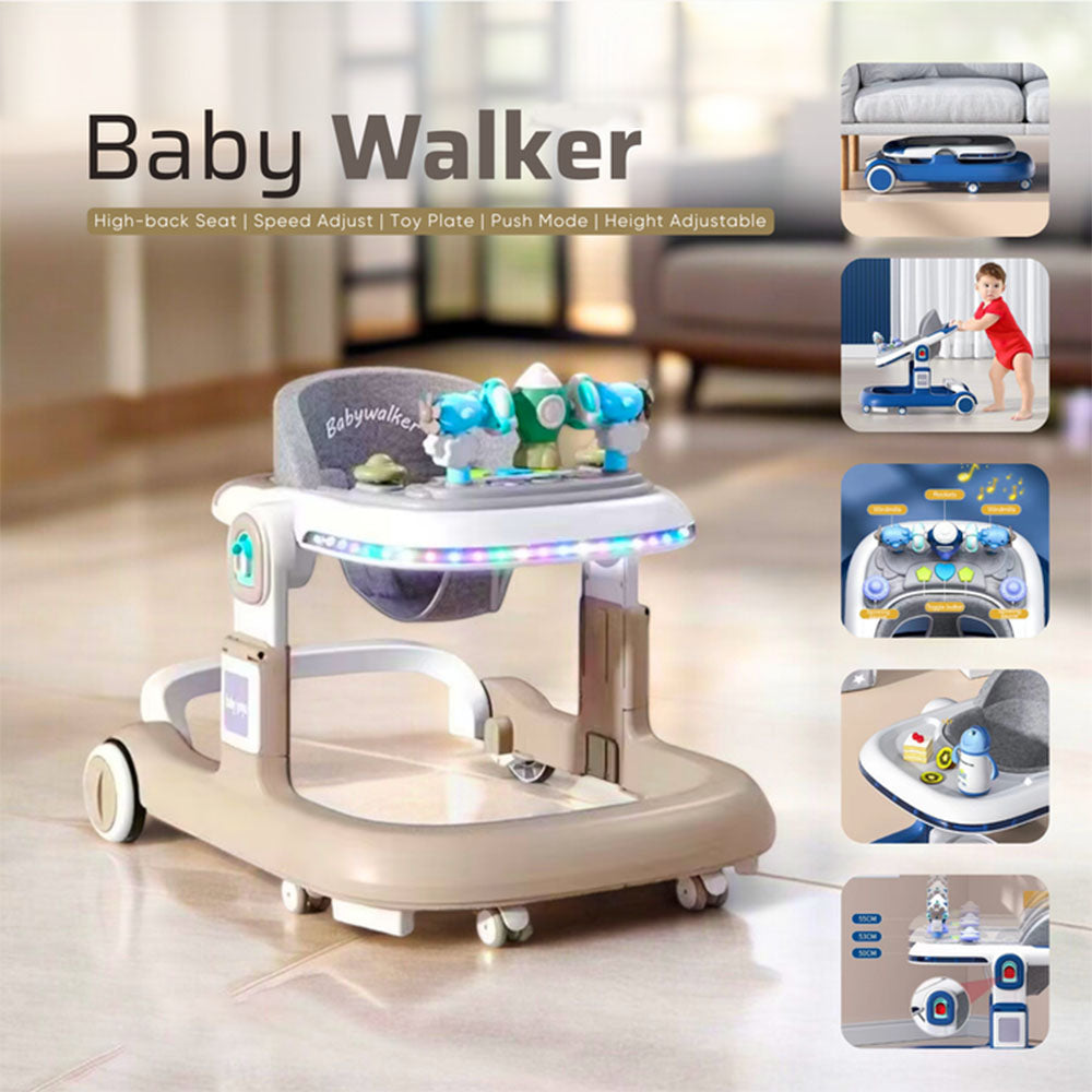 4 in 1 Foldable Baby Walker With Light & Music