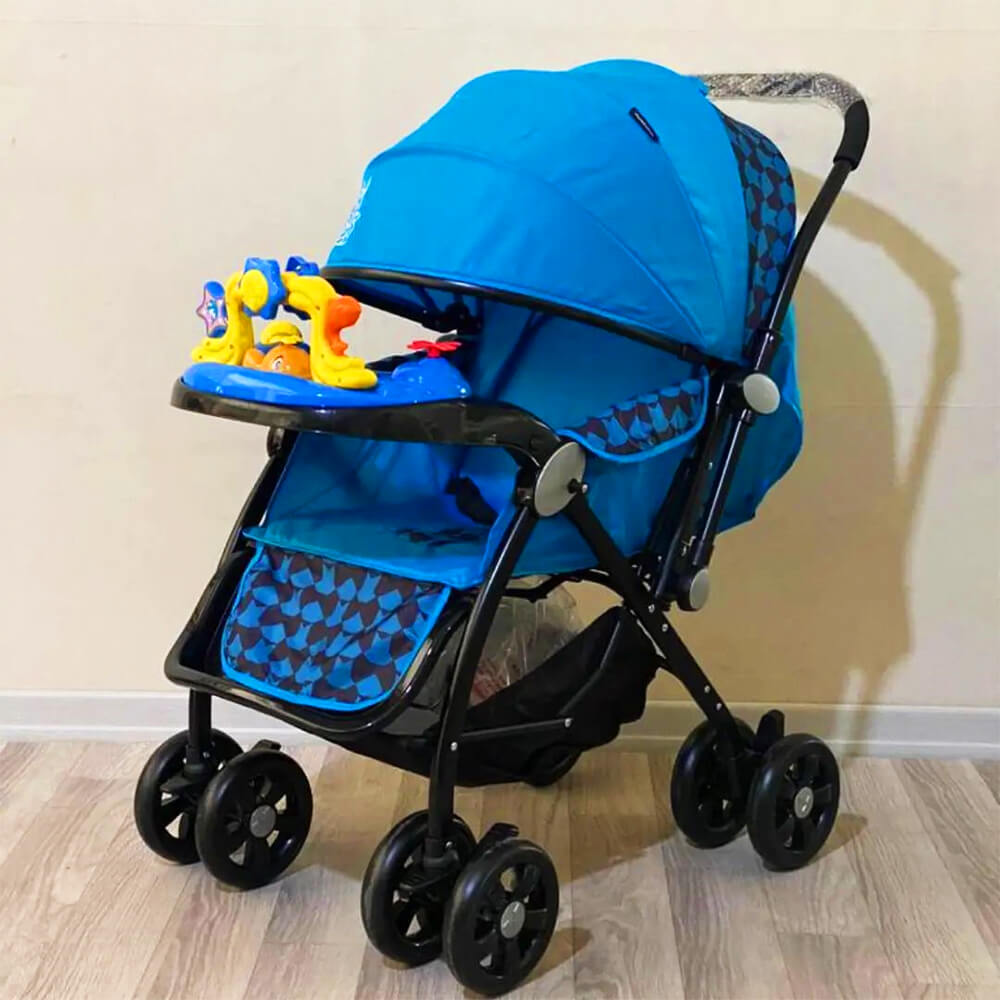 BIG SIZE FOLDABLE BABY STROLLER WITH PLAY RATTLES