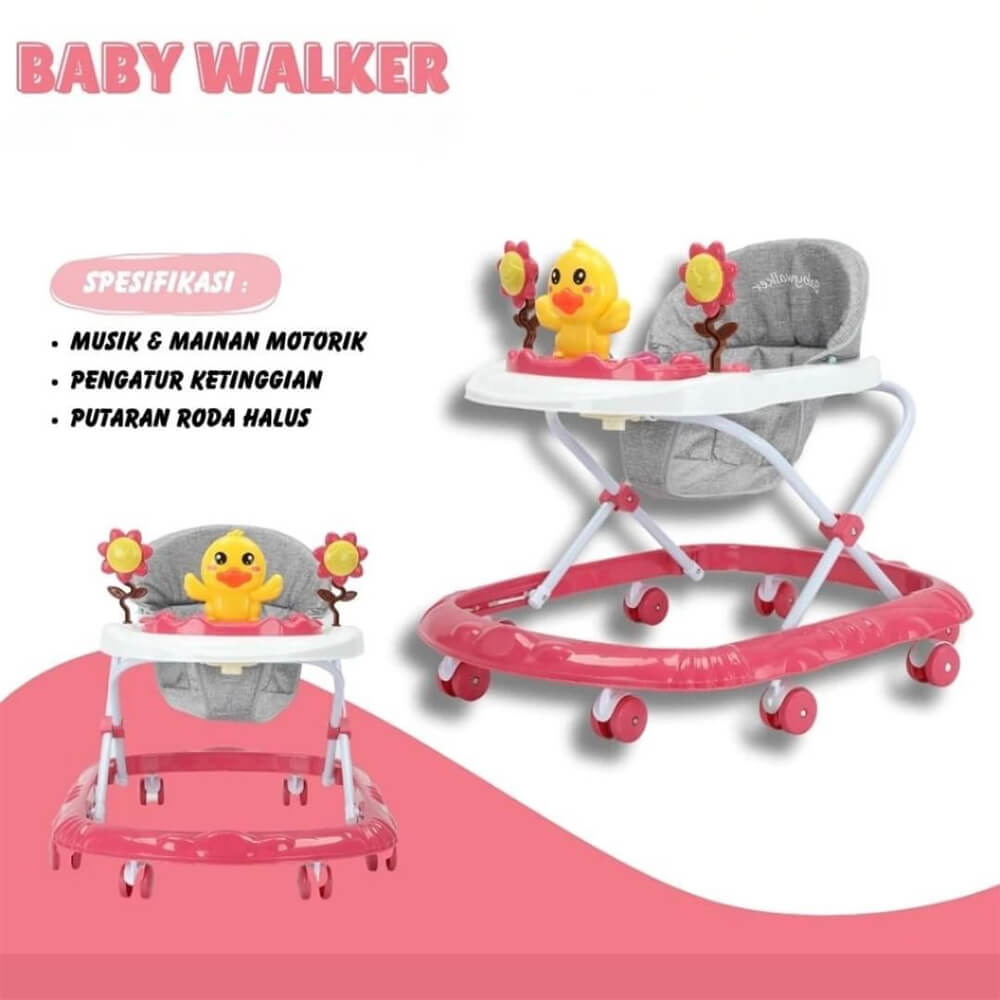 Cute Duck Face Baby Walker Foldable