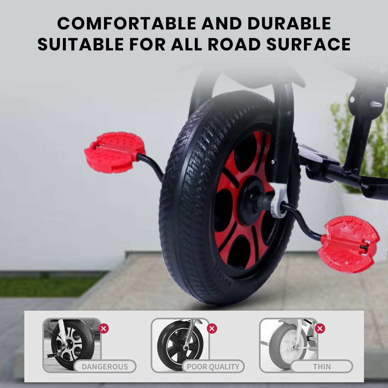 KIDS TRICYCLE WITH HEAD COVER AND PUSHING HANDLE