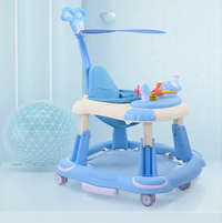 Thumbnail for NEW DESIGN 3 IN 1 MULTIFUNCTIONAL FIBER BABY WALKER WITH ROOF AND SWING