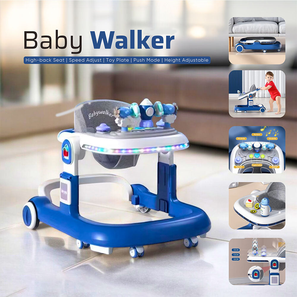 4 in 1 Foldable Baby Walker With Light & Music