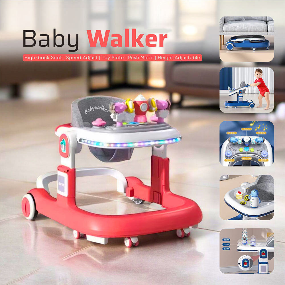 4 in 1 Foldable Baby Walker With Light & Music