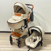 Thumbnail for 3-IN-1 FOLDABLE BABY STROLLER WITH COMPLETE SET