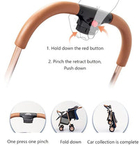 Thumbnail for HAPPY FOLDABLE BABY STROLLER WITH FOUR WHEELS SHOCK ABSORBER