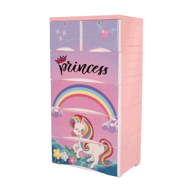 KIDS & BABIES STORAGE HOME BOX - 5 DRAWERS - UNICORN