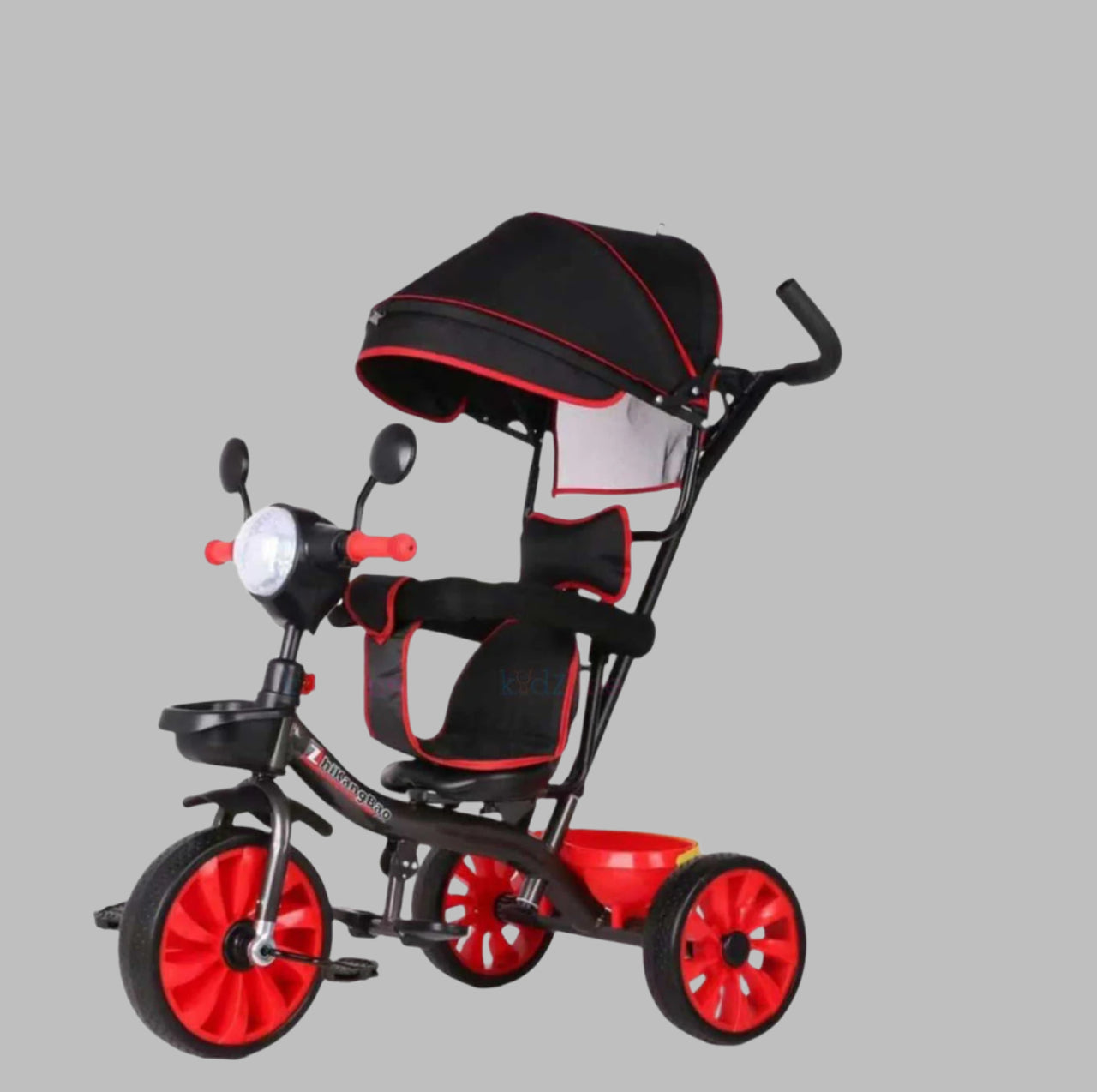 KIDS TRICYCLE WITH HEAD COVER AND PUSHING HANDLE