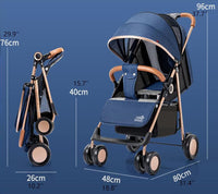 Thumbnail for HAPPY FOLDABLE BABY STROLLER WITH FOUR WHEELS SHOCK ABSORBER