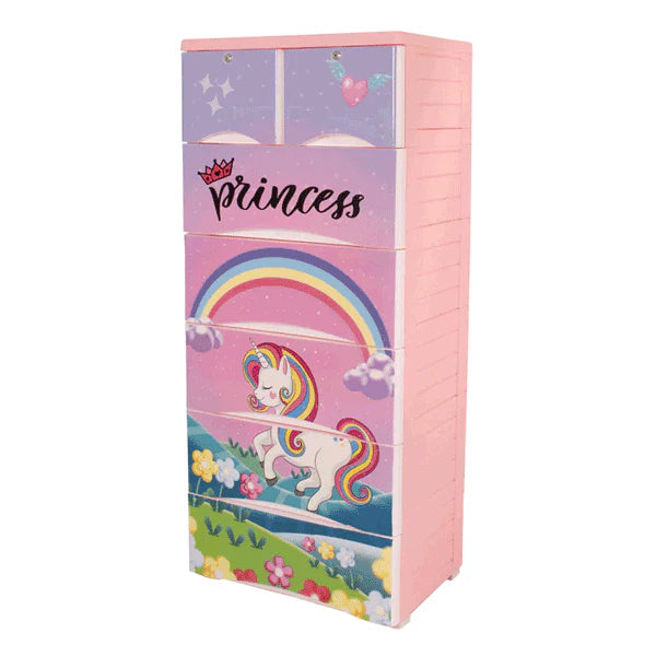 KIDS & BABIES STORAGE HOME BOX - 6 DRAWERS - UNICORN