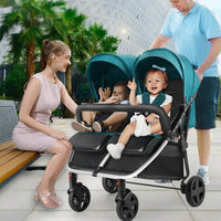 Thumbnail for BIG SIZE TWIN BABY FOLDABLE STROLLER