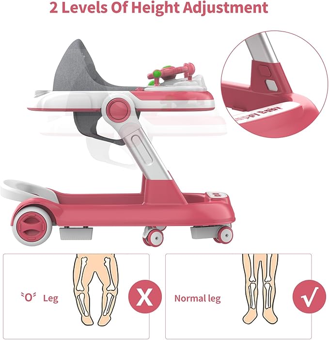 4 in 1 Height Adjustable Musical Baby Walker