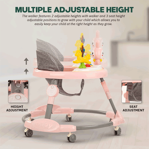 ROUND STYLE BABY WALKER WITH HEIGHT ADJUSTABLE