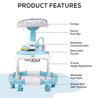 Thumbnail for MULTIFUNCTION BABY WAKER PUSH ANTI ROLLOVER WALKER 3-IN-1