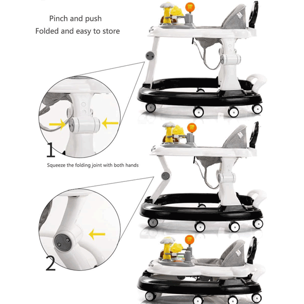 MULTI-FUNCTIONAL BABY WALKER WITH HEIGHT ADJUSTABLE