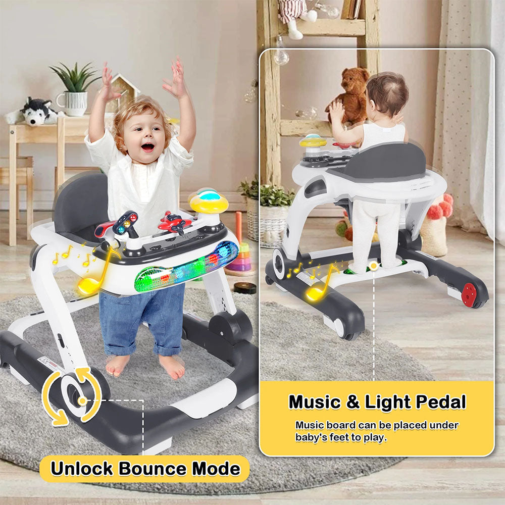 4 in 1 Multi-function Anti-O Shaped Baby Walker with Music Light