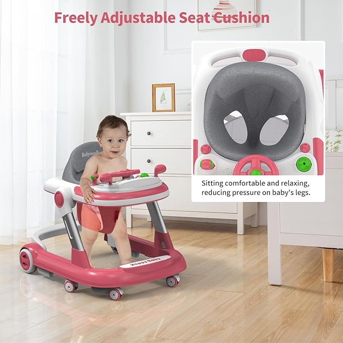 4 in 1 Height Adjustable Musical Baby Walker