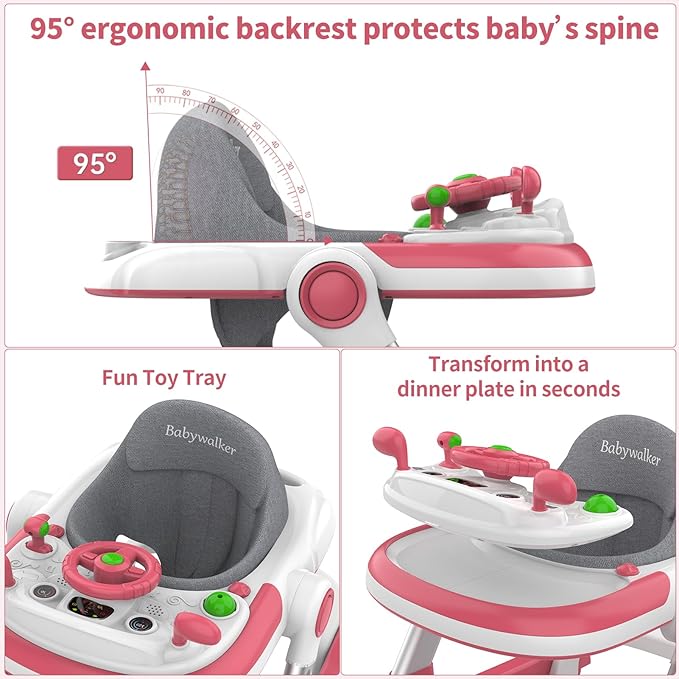 4 in 1 Height Adjustable Musical Baby Walker