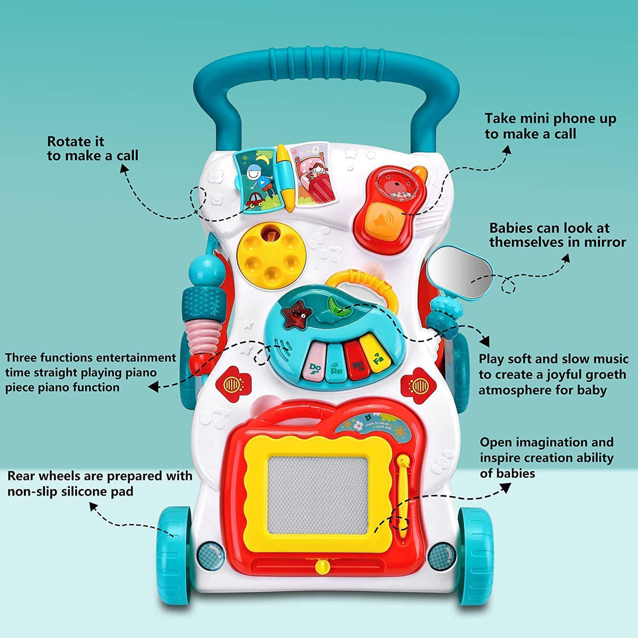 FIRST STEPS BABY MUSIC ACTIVITY WALKER WITH PIANO MUSIC