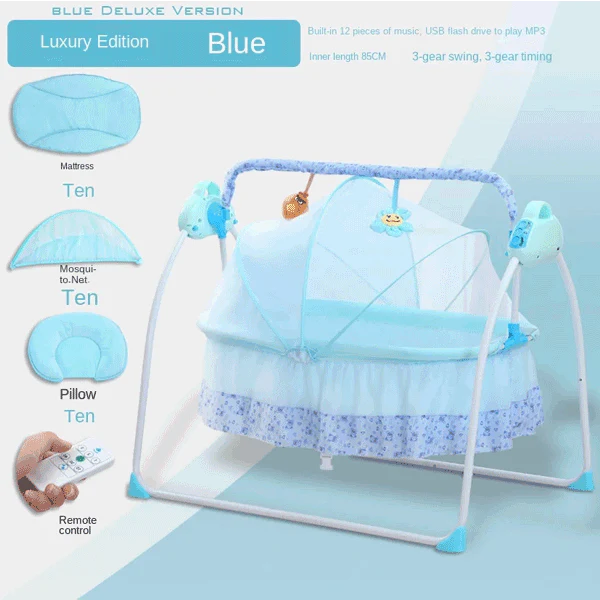 Baby Cradle Electric Swing & Bed With Remote