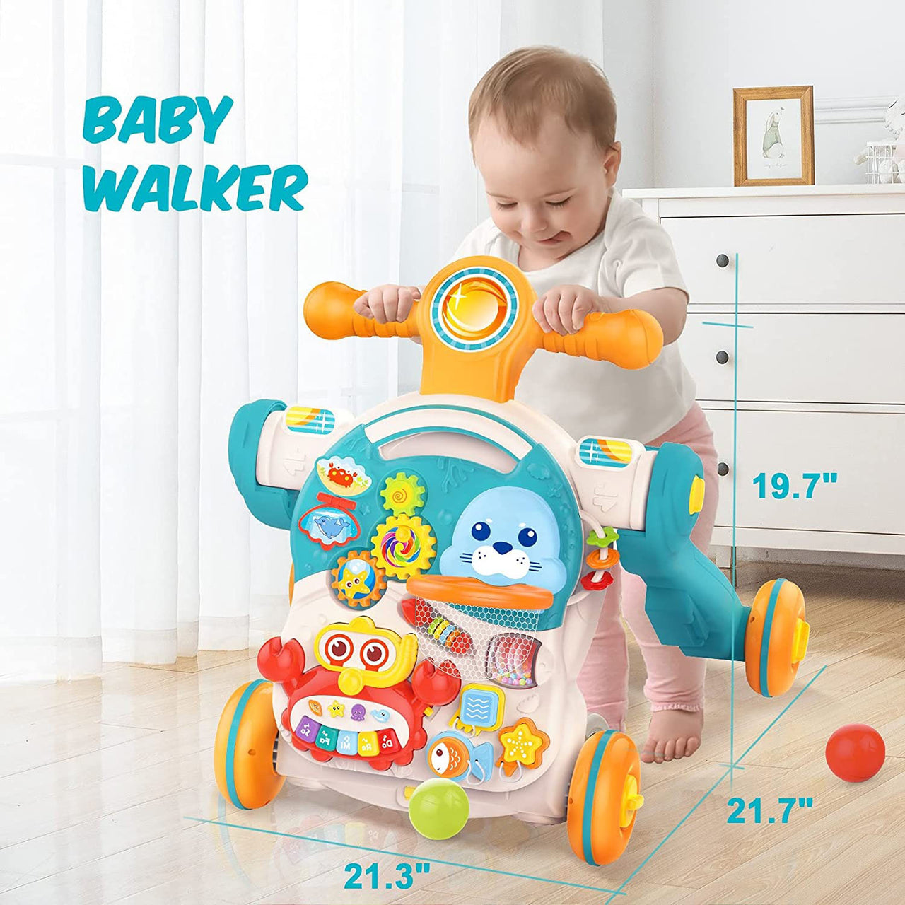 BABY PUSH MULTIFUNCTION WALKER WITH MUSIC AND GAME