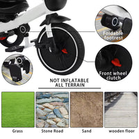 Thumbnail for KIDS TRICYCLE WITH HEAD COVER AND PUSHING HANDLE