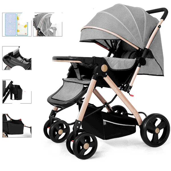 BABY STROLLER WITH BIG SIZE & WHEEL FOLDABLE