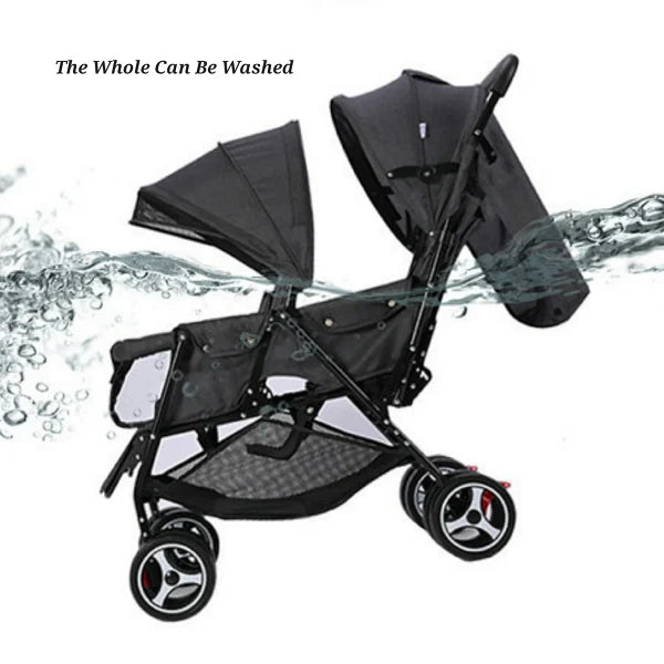 Baby Twin Foldable Stroller With Seat Adjustable