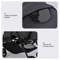 Thumbnail for Baby Twin Foldable Stroller With Seat Adjustable