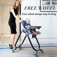 Thumbnail for BABY DINING & HIGH CHAIR WITH HEIGHT & SEAT ADJUSTABLE - FOLDING