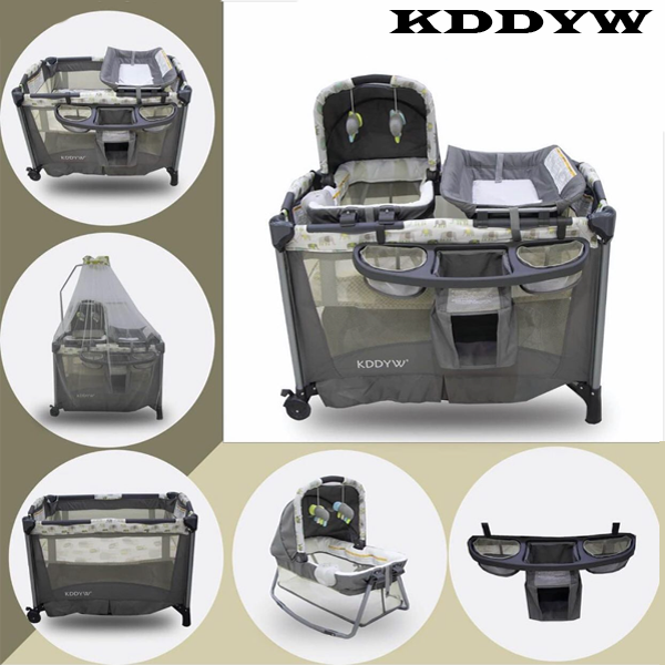 Kddyw - 3 In 1 Playpen Travel With Rocker & Changing Sheet -py29