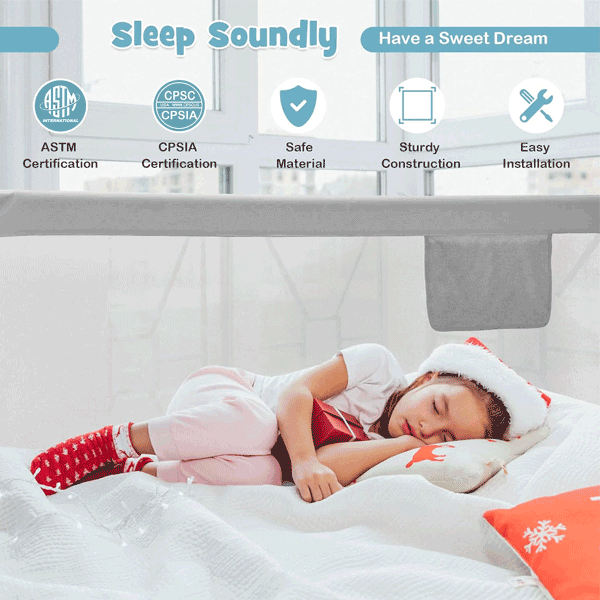 Bed Saftey Rail & Gate For Kids & Babies - 1 Side