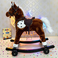 Thumbnail for Kids Medium Rocking Horse With Wheel Lights & Music