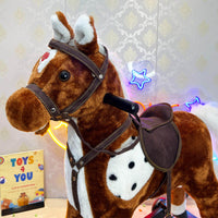 Thumbnail for Kids Medium Rocking Horse With Wheel Lights & Music