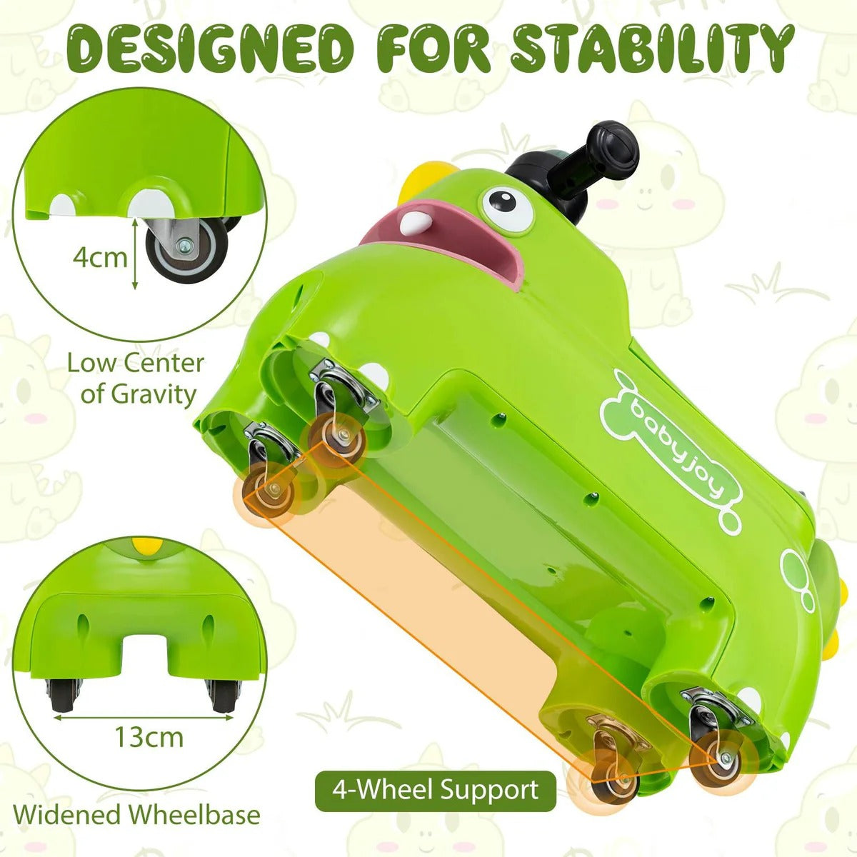 Crocodile Design Push Car With Light & Music