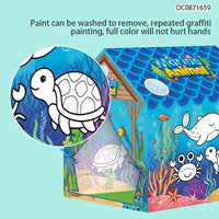 Thumbnail for Portable Folding Marine Animals Coloring Tent With Color Painting
